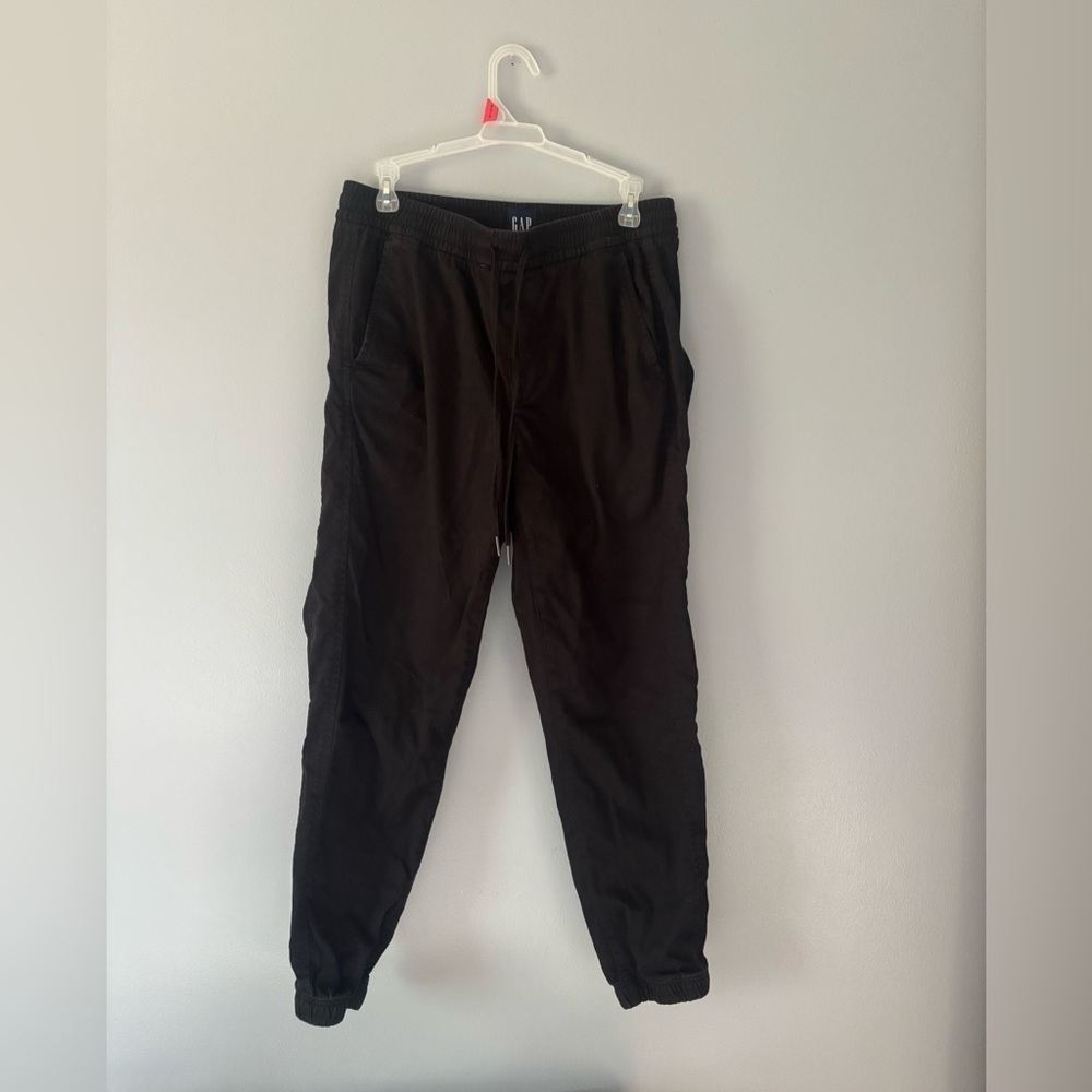 Gap Women's Black Stretch Drawstring Cotton Blend Pants Women’s Sz Small Cuffed